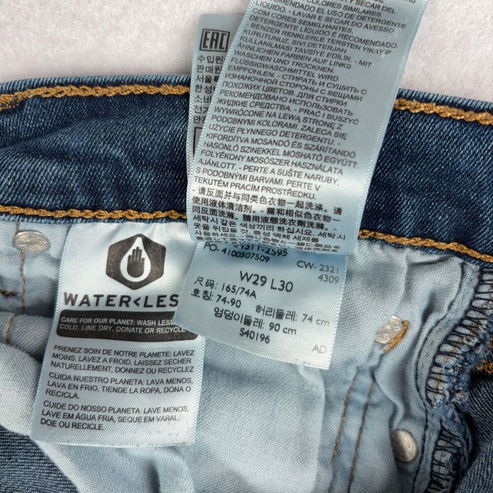 Levi's 511 Slim Fit Jeans Men's W29 L30 Light Wash Stretch Denim Classic euc - Picture 9 of 11
